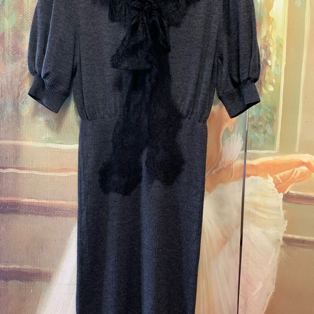 Love Moschino Gray Dress with Black Accents